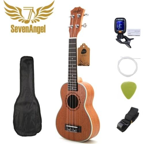 Hot Selling SevenAngel 21 Inch Ukulele Soprano 4 Strings Mini Guitar Hawaii Ukelele Closed Knob Uku Wholesale Dropshipping