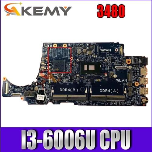 For DELL Latitude 3480 Laptop motherboard I3-6006U CPU 16852-1 CN-0HTG87 0HTG87 HTG87 Tested 100% work