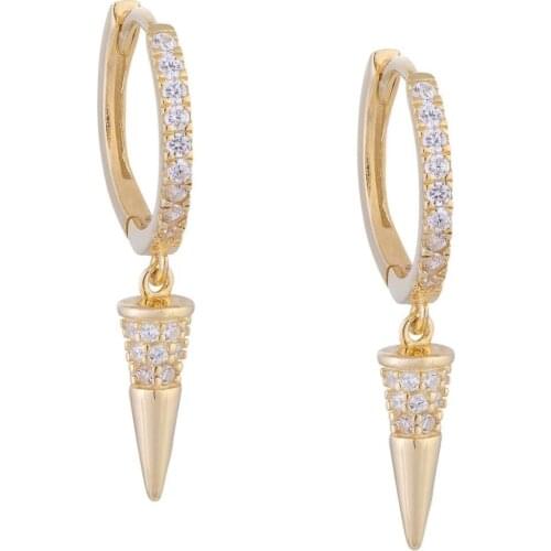 Fashion cute girl jewelry drop charm earring geometric spike charms Gold color high quality cheap trendy jewelry