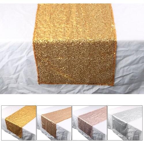 Table Runners for Party Weddings Decoration Home Decoration 30x180cm/30x275cm Silver/ Gold Sequin Table Runner Table Cloth