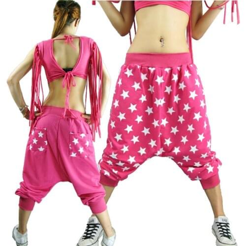 New Fashion Brand Harem Hip Hop Dance Pants Sweatpants Costumes five star performance wear punk loose sweatpants trousers