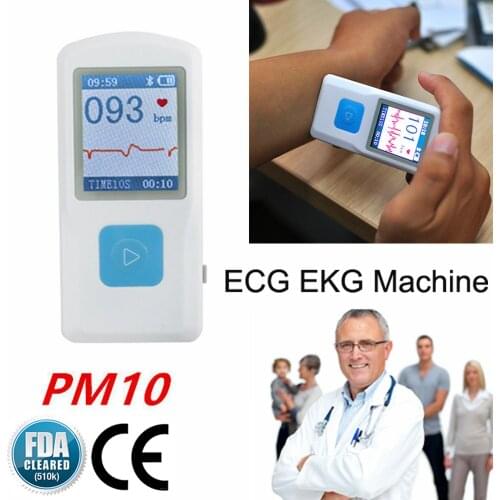 CONTEC PM10 Portable ECG EKG Machine LCD USB Bluetooth Home Care Heart Beat Monitor+SW