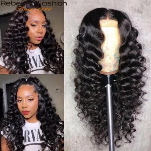 Rebecca 150% Brazilian Loose Wave Wig Remy Hair Pre Plucked 13x4 Lace Front Human Hair Wigs With Baby Hair 8 to 28 Inch