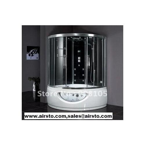 Luxury tempered glass back panels sliding doors walking in massage tubs combine sauna&bathroom shower enclosure cabin CE ETL