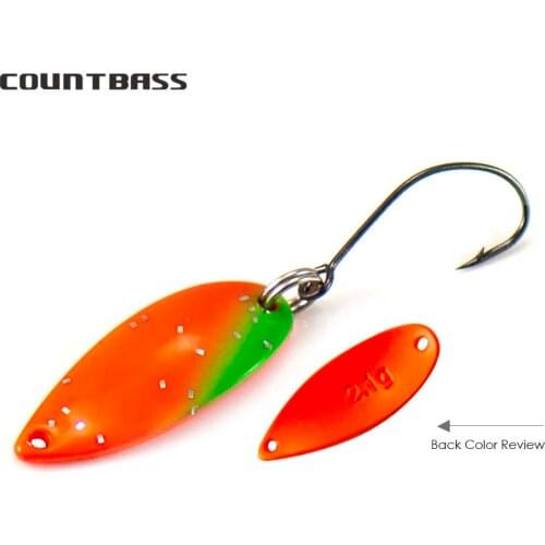 COUNTBASS Trout Fishing Spoons 2.1g 5/64oz Casting Lure for Salmon Pike Bass Metal Brass Baits