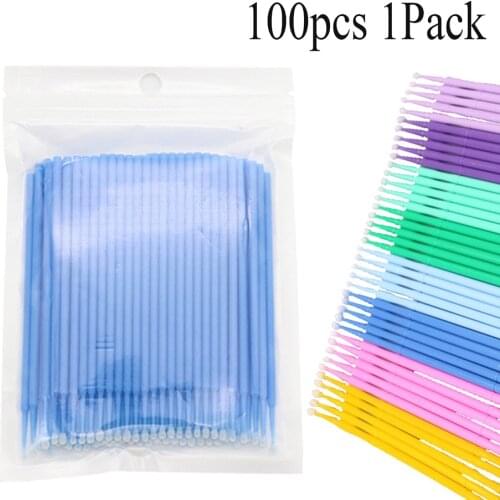 100Pcs/bag Disposable Microbrush Eyelashes Extension Individual Lash Removing Swab Micro Brush For Eyelash Extension Tools
