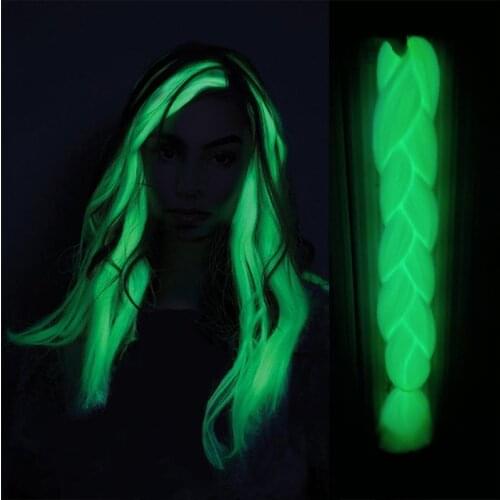 YxCheris Synthetic Braiding 24inch 100g Luminous Jumbo Braids Shining hair In The Darkness Glowing Braiding Hair