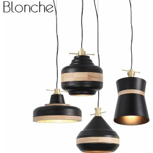 Modern Wood Pendant Lights Led Hanging Lamp American Country Loft Industrial Hanglamp Fixtures for Kitchen Home Decor Luminaire