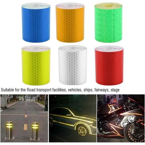 1m*5cm Reflective Tape Car Sticker Auto Motorcycle Safety Warning Mark Self Adhesive Tape Reflective Film Decal Car Styling
