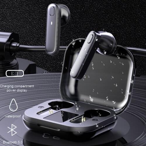 TWS Wireless Headset Bluetooth Headset 5.0 Bass Stereo Waterproof Earbuds Hands-free Headset with Microphone Charging Box