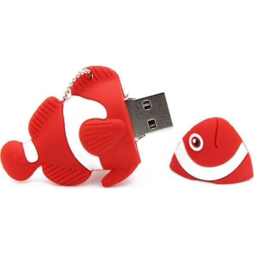 Cute cartoon animal fish Usb flash drive real capacity pen drive memory stick u disk 4GB 8GB 16GB 32GB pendrives three color