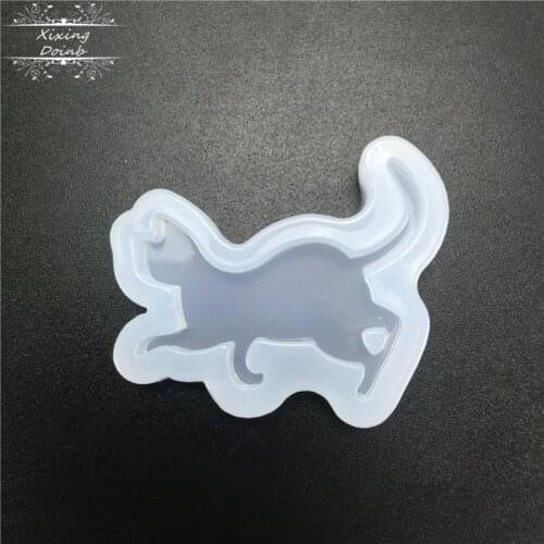 Animal cat shape silicone mold DIY cake decoration tool crystal drop glue making tool hand craft resin mold