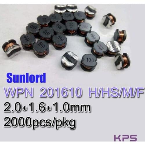 WPN 201610/12Wire Wound SMD Power Inductor Phones 3C 5G AI EMI TV Video Audio Computer Navigation VR AR Servers HDD Blue-ray DVD