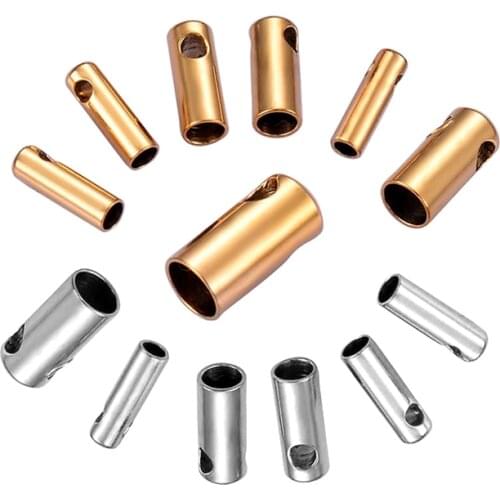 10pcs/lot 1-4mm Stainless Steel Clasps Hooks Cords End Caps Cord For Jewelry Making Bracelet Necklace DIY Jewelry Findings