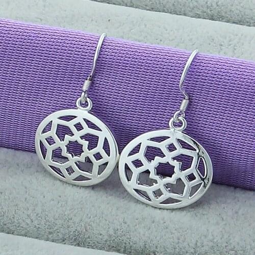 2019 New Trendy 925 Sterling Silver Simple Fashion Cherry Flowers Drop Earrings for Woman/Girl Jewelry Free Shipping