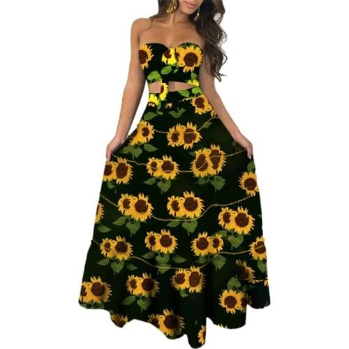 Print Dress Suit Big Yards aAgaric Edge Beach DressTwo-Piece New in 2021 Floral skirt suit