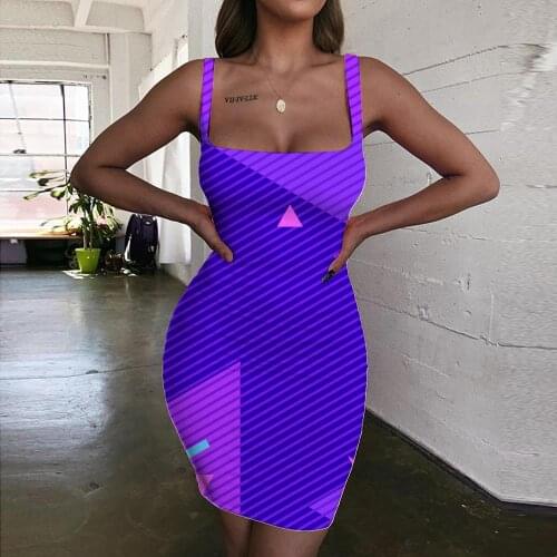 Giyu Brand Colorful Dresses Women Geometry Bodycon Dress Pattern Vestido Sexy Creativity 3d Print Womens Clothing Summer New