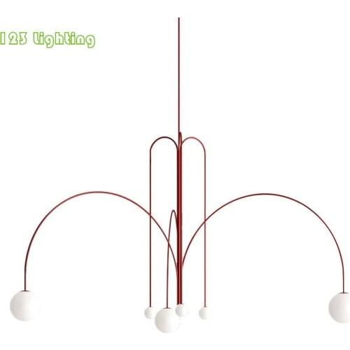 Gold/Black/Red Living room Pendant lights 6 Glass ball Restaurant Hanglamp Bedroom Pendant Lamp 110V/220V Nordic Lamp Loft Deco