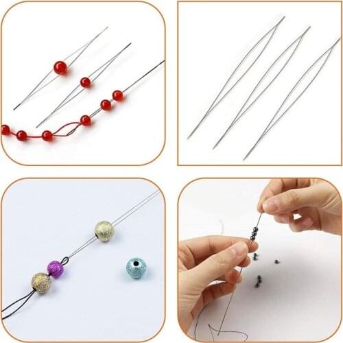 10 Pieces Beading Needles, 8 Sizes Seed Beads Needles Big Eye Beading Needles Collapsible Beading Needles Set for Jewelry Making