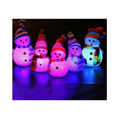 100 pcs Lovely Table Decor Changing Christmas Snowman LED Light Night Lamp lin5051