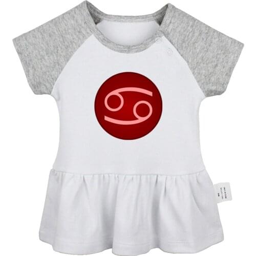 12 Constellation For Aquarius Cancer Capricorn Aries Taurus Gemini Symbol Newborn Baby Girls Dresses Toddler Infant Clothes