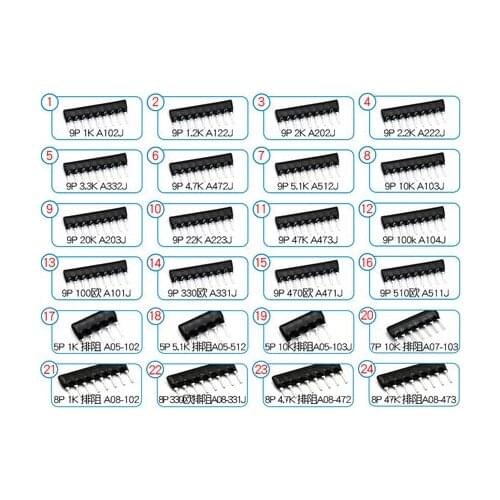 30PCS DIP Exclusion Network Resistor Array 9Pin 10K ohm A103J 10KR Resistance Network Array A09-103J