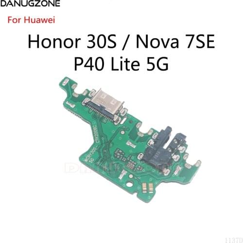 50PCS For Huawei Honor 30S / Nova 7SE / P40 Lite 5G USB Charging Dock Port Socket Jack Plug Connector Charge Board Flex Cable