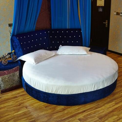Cotton white round fit bed cover