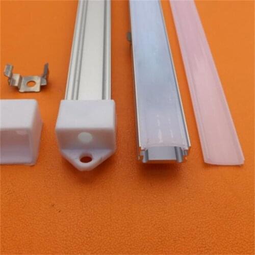 Free Shipping Flush Mount Aluminium LED Strip Light Profile Housing Under Cabinet 0-300cm With Opal And Clear Cover Lens