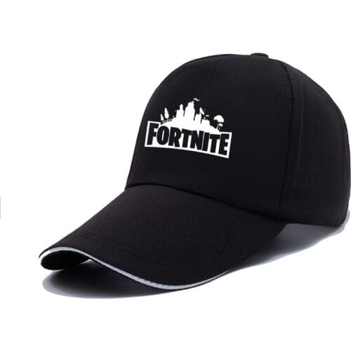 Adult Baseball Hat Fortnite Game Cap Pure Black Visor Gaming Figure Peripheral Birthday Toys Gift Man Women Adjustable Size