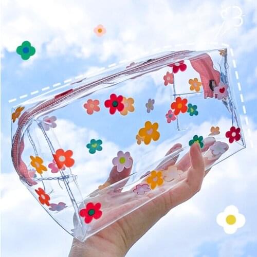 Oversize Case Pencil Bag PVC Transparent Cosmetic Makeup For Women Waterproof Zipper Travel