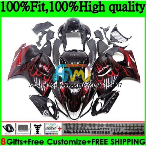 Injection For SUZUKI Hayabusa GSXR1300 Red flames 08 09 10 11 12 56BS.56 GSX-R1300 GSXR 1300 2008 2009 2010 2011 2012 Fairing