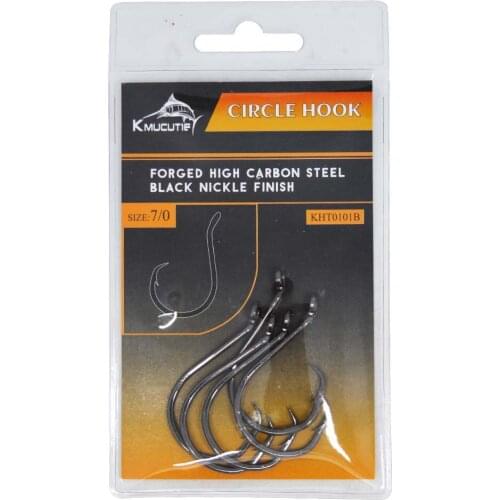 KHT0101B 5 bag High carbon material sea hanging circle hook stainless steel material,with high strength size 7/0--6/0