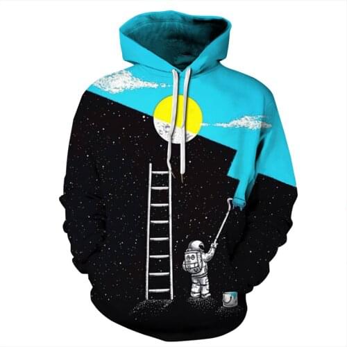 QNPQYX Starry Sky Astronaut Printed Fashion Men Hoody 2020 New Casual Women hip hop Hoodies Sweatshirts Pullover Hoodie Coats