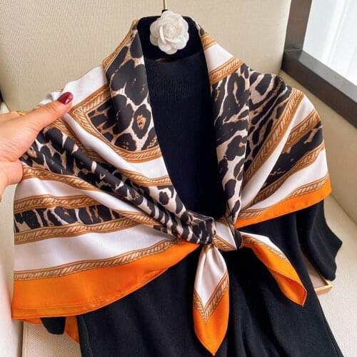 Square Twill Scarf For Women Headscarf Female Shawl Print Foulard Hijab Neckerchief Ladies Headband Hair Wrap Bandana New