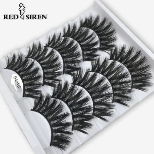 RED SIREN 2/5 Pairs Fake Eyelashes Natural/Thick 3D Faux Lashes Natural False Eyelash HandMade Eyelashes Makeup Tool Extension