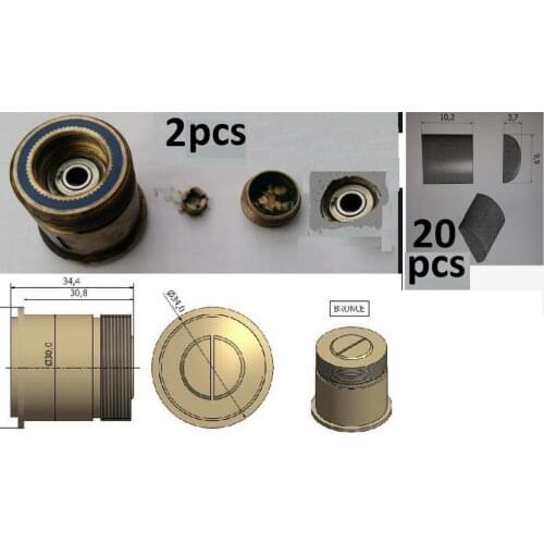 OD34*34.4T Guide Pulley Brass Base for High Speed Wire Cut EDM, Brass Guide wheel base 005