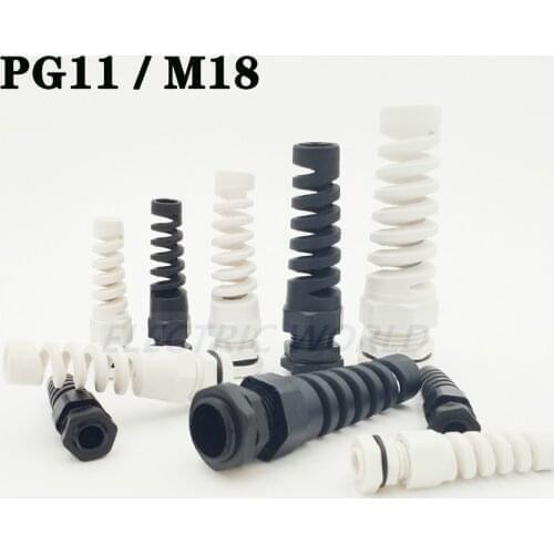 Nylon Cable glands PG11 M18 waterproof cable connectors thread gland rubber wiring conduit IP68 Anti-bending plastic cable sleev