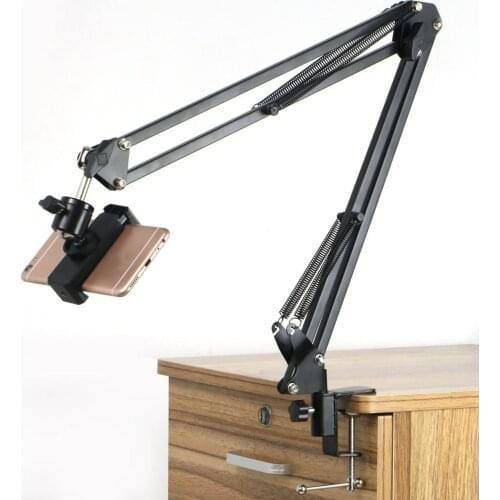 New Extendable Lazy Phone Holder Clip Table Mounting Clamp for smart phone Scissor Arm Stand Mounting Wholesale and Dropshipping