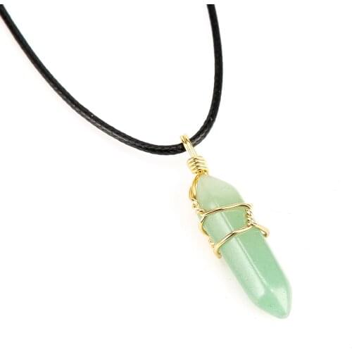 Natural Crystal Charm Pendent Hexagonal Column Shape Pendant Loose Beads for DIY Bracelet Necklace Jewelry Making