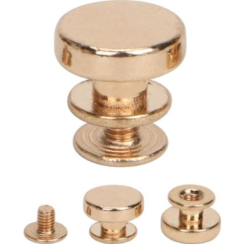 Screw Post Soild Brass Button Studs,Leather Craft Belt Screwback Screw Nail Rivets DIY Suitable for Arts and Clothers Making