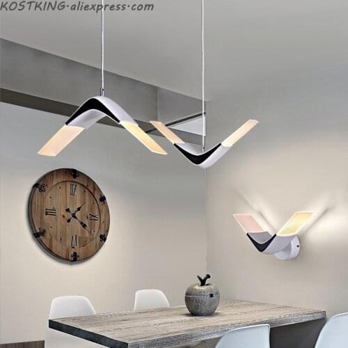 Modern geometric art Pendant Lights Nordic line Hanging Lamp Loft Industrial Home Decor Kitchen Light Fixture Luminaire