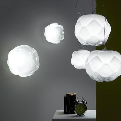 Modern Glass Cloudy Pendant Lights Lamp Led Hanglamp Loft Industrial Hanging Luminaire Living Room Home Decor Lighting Fixtures