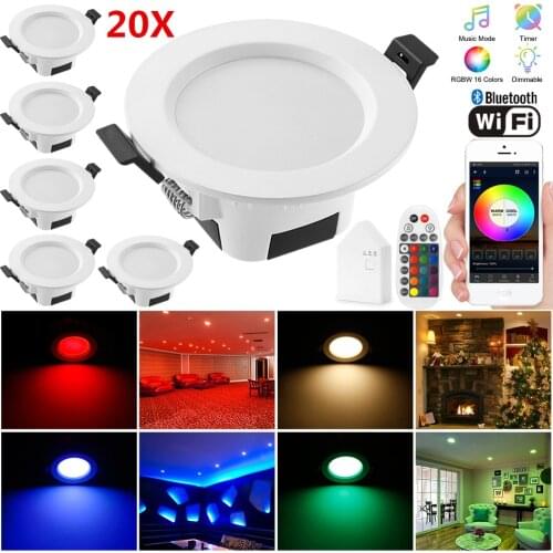20X 9W 5W RGB Warm Cool White 5in1 LED Ceiling Lamp Down Light WIFI/Bluetooth Spotlight APP/Music Remote Controller Timer Dimmer