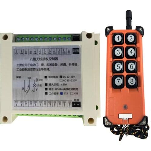 2000m DC 12V 24V 36V 48V 8CH Wireless Remote Control LED Light Switch Relay Output Radio RF Transmitter And 315/433 MHz Receiver