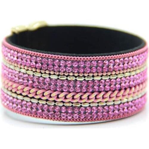 2018 Classic fashion shiny hot chain combination bracelet Women popular wide magnetic buckle bracelet jewelry free shipping