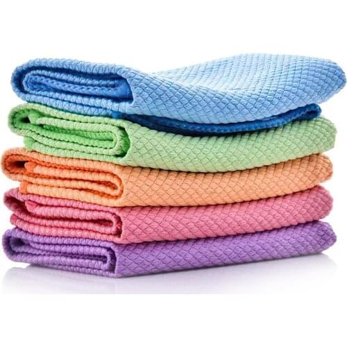 25*25cm/30*40cm Car Cleaning Microfiber Towel Absorbable Glass Kitchen Cleaning Cloth Wipes Table Window Car Dish Cleaning Rag