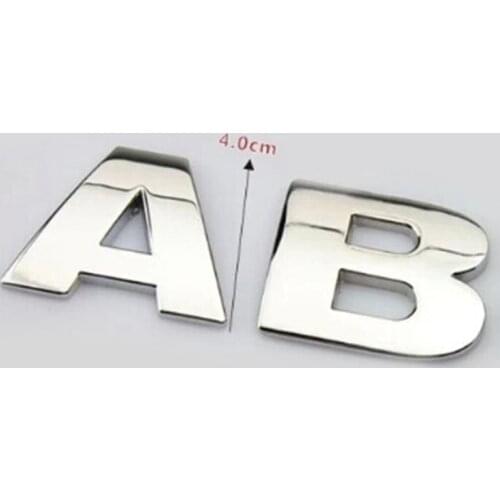 1pcs 3D Car Metal Number Letter A to Z and 0 to 9 car Stickers Badge 4.0cm 3 color for option top quality emblem car styling