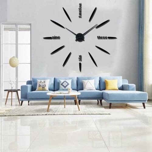 3D DIY Wall Clock Acrylic Metal Mirror Super Big Personalized Digital Wall Watches Clocks Watch In Wall 2020 New Free Shipping
