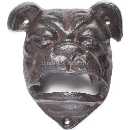 48pcs Vintage Dog Head Shaped Cast Iron Metal Wall Mounted Beer Bottle Opener Kitchen Bar Barware Tools